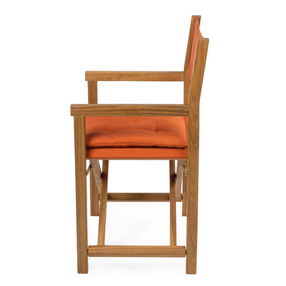 Sedia da regista pieghevole da esterno Theo Classic Mid-Century in legno di acacia con schienale trapuntato a rombi e cuscino, (set di 2) di JONATHAN Y