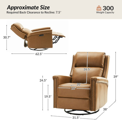 Set di 2 poltrone reclinabili elettriche girevoli e a dondolo tradizionali Tobias di HULALA HOME