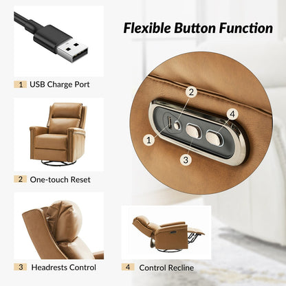 Set di 2 poltrone reclinabili elettriche girevoli e a dondolo tradizionali Tobias di HULALA HOME