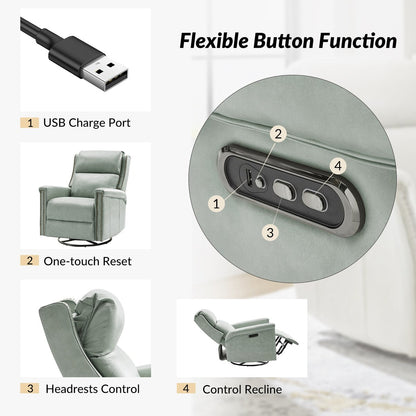 Set di 2 poltrone reclinabili elettriche girevoli e a dondolo tradizionali Tobias di HULALA HOME