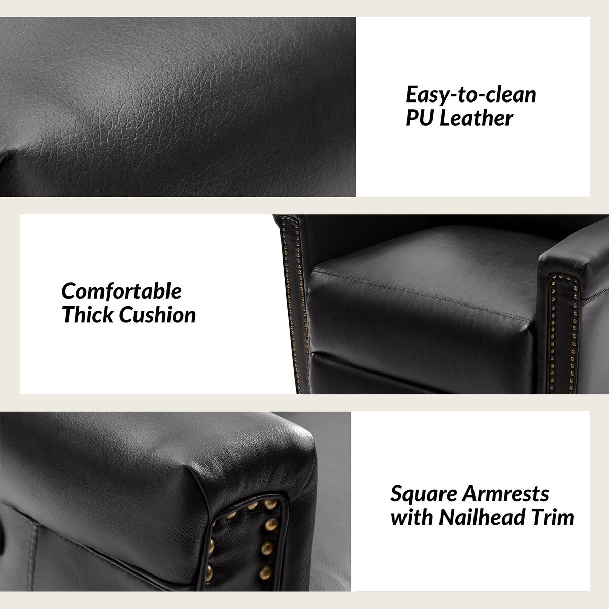 Set di 2 poltrone reclinabili elettriche girevoli e a dondolo tradizionali Tobias di HULALA HOME