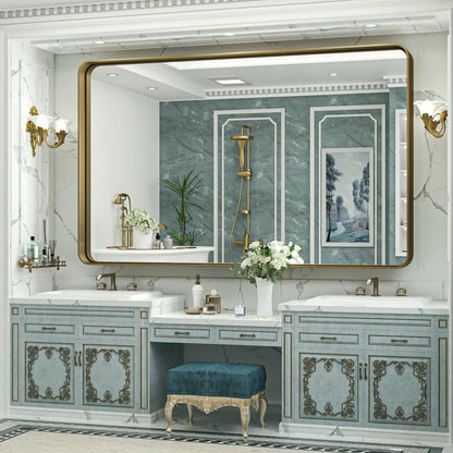 Specchio da parete per bagno moderno con struttura in metallo TokeShimi