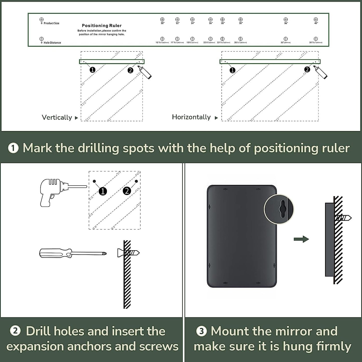 Specchio da parete per bagno moderno con struttura in metallo TokeShimi