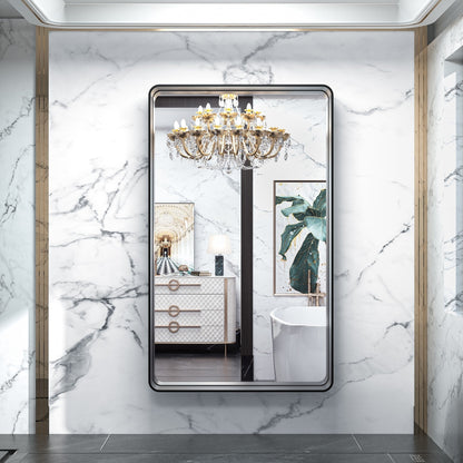 Specchio da parete per bagno moderno con struttura in metallo TokeShimi