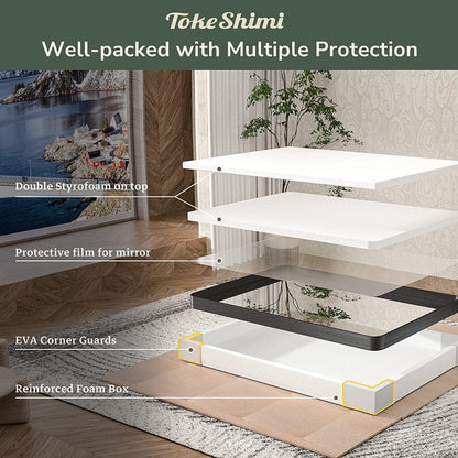 Specchio da parete per bagno moderno con struttura in metallo TokeShimi