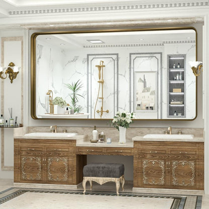 Specchio da parete per bagno moderno con struttura in metallo TokeShimi