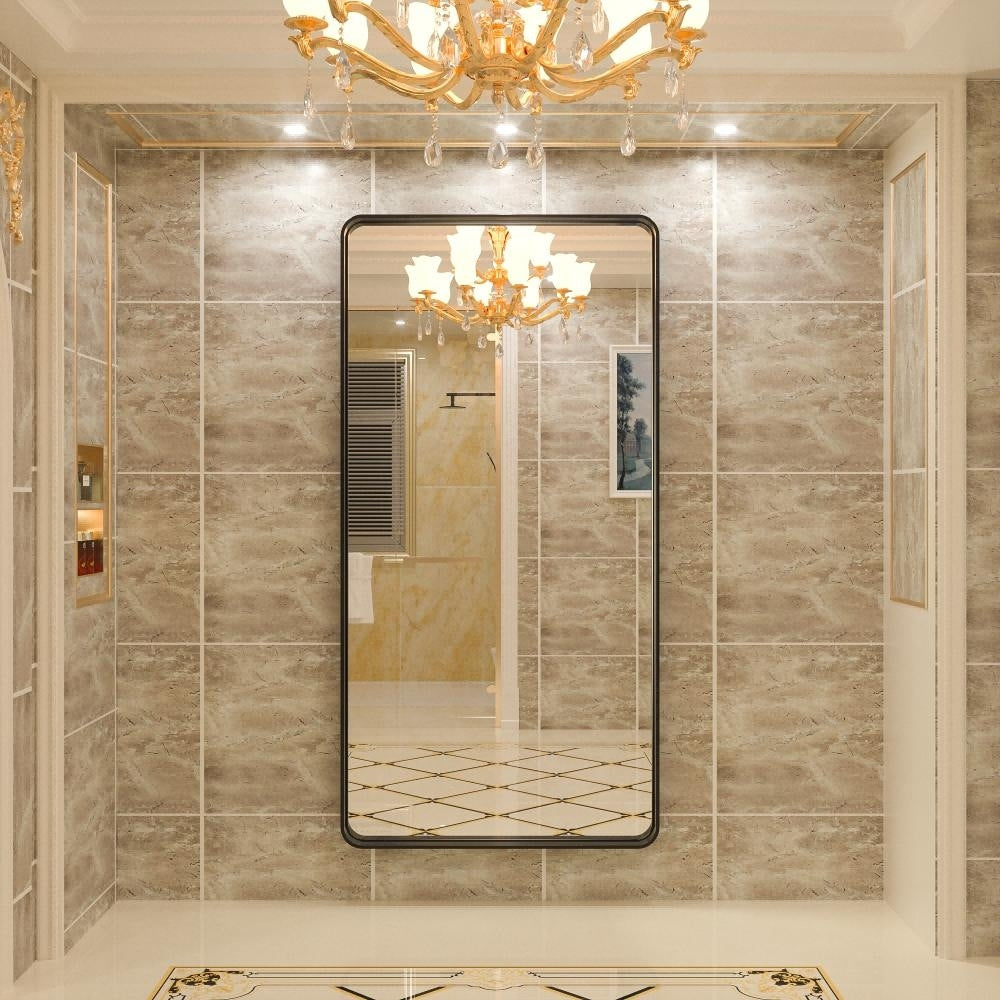 Specchio da parete per bagno moderno con struttura in metallo TokeShimi