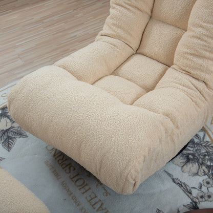 Poltrona reclinabile imbottita senza braccioli con poggiatesta regolabile e poggiapiedi