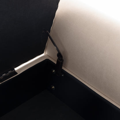 Panca contenitore imbottita, panca con braccioli, panca d'ingresso con piano ribaltabile trapuntato, 50,4 pollici