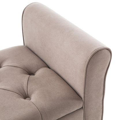 Panca contenitore imbottita, panca con braccioli, panca d'ingresso con piano ribaltabile trapuntato, 50,4 pollici