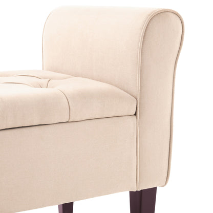 Panca contenitore imbottita, panca con braccioli, panca d'ingresso con piano ribaltabile trapuntato, 50,4 pollici