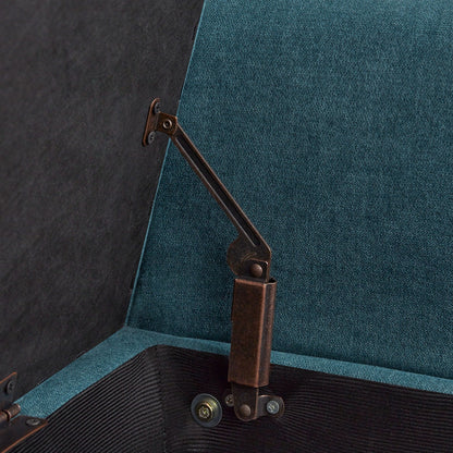 Panca contenitore imbottita, panca con braccioli, panca d'ingresso con piano ribaltabile trapuntato, 50,4 pollici