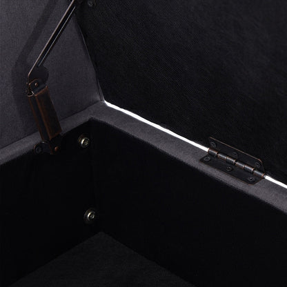 Panca contenitore imbottita, panca con braccioli, panca d'ingresso con piano ribaltabile trapuntato, 50,4 pollici