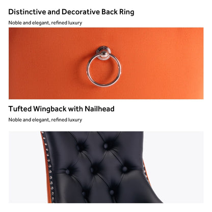 Sedia da pranzo imbottita in velluto trapuntato con gambe in legno massello, set da 6