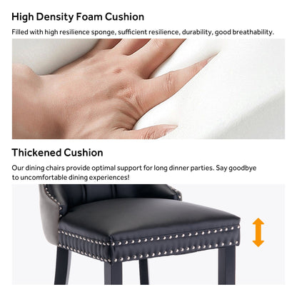 Sedia da pranzo imbottita in velluto trapuntato con gambe in legno massello, set da 6