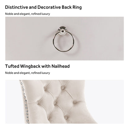 Sedia da pranzo imbottita in velluto trapuntato con gambe in legno massello, set da 6