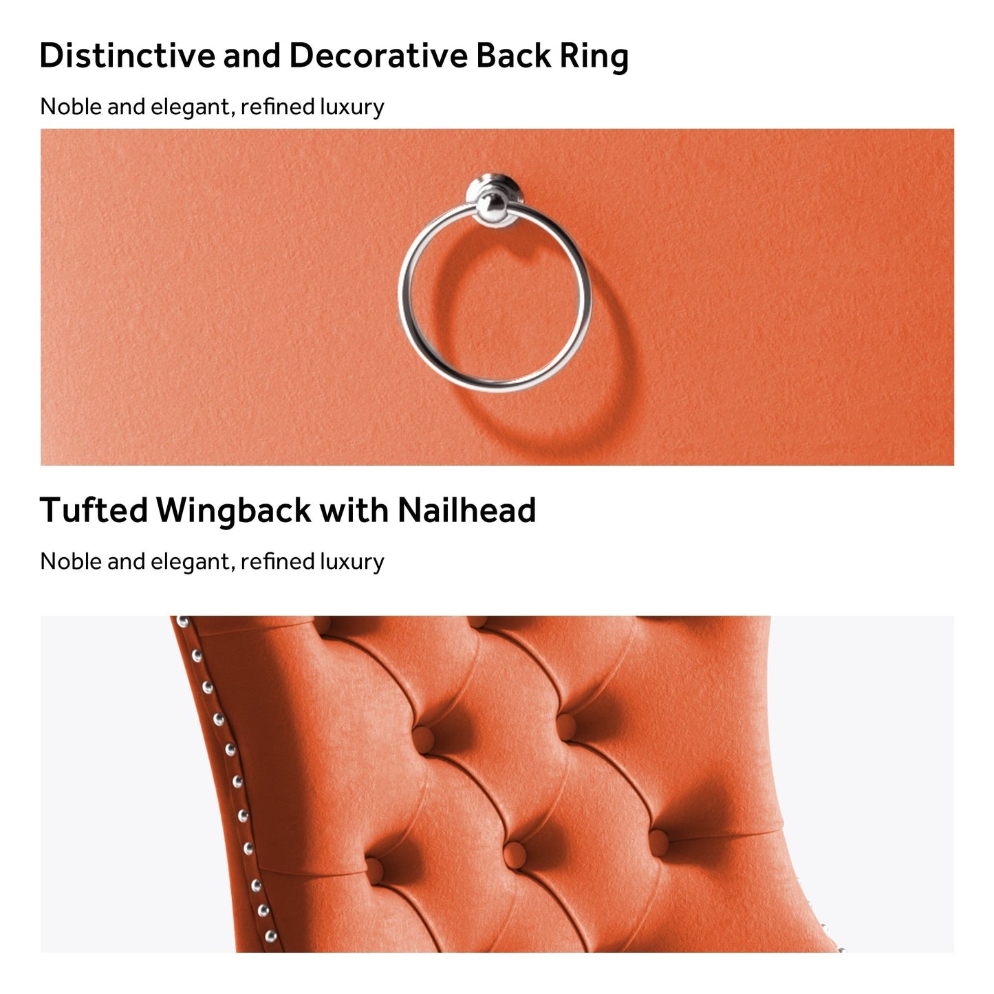 Sedia da pranzo imbottita in velluto trapuntato con gambe in legno massello, set da 6