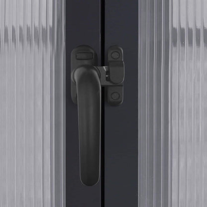 Kit serra da giardino in alluminio VEIKOUS con tetto regolabile e porta con serratura, grigio