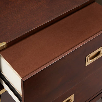 Comodino Valoria a 3 cassetti con dettagli dorati