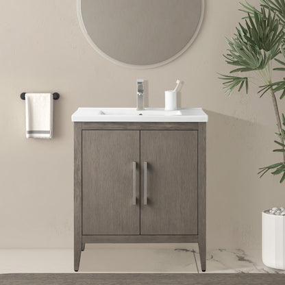 Mobiletto per lavabo da bagno Vanity Art 20 o 24 o 30 con piano in ceramica