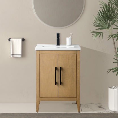 Mobiletto per lavabo da bagno Vanity Art 20 o 24 o 30 con piano in ceramica
