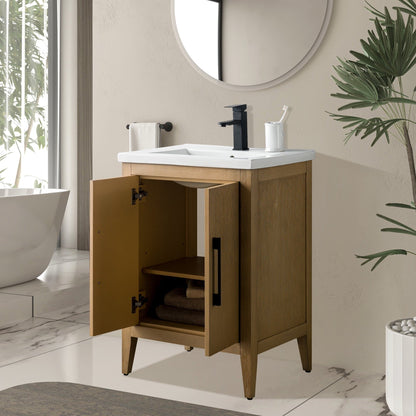 Mobiletto per lavabo da bagno Vanity Art 20 o 24 o 30 con piano in ceramica