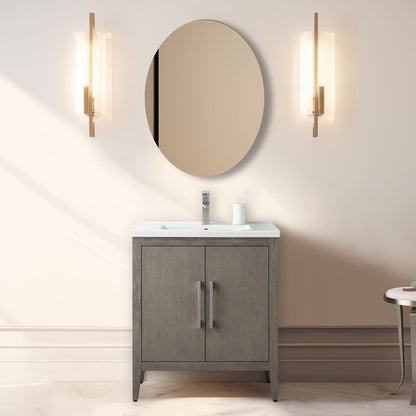 Mobiletto per lavabo da bagno Vanity Art 20 o 24 o 30 con piano in ceramica