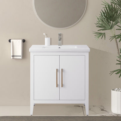 Mobiletto per lavabo da bagno Vanity Art 20 o 24 o 30 con piano in ceramica