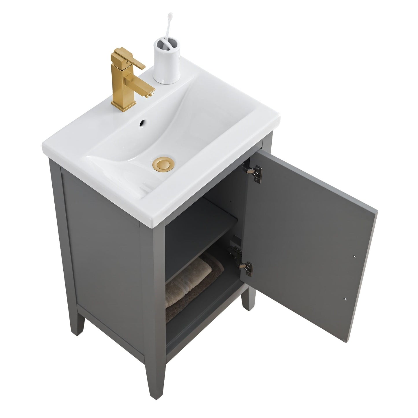 Mobiletto per lavabo da bagno Vanity Art 20 o 24 o 30 con piano in ceramica