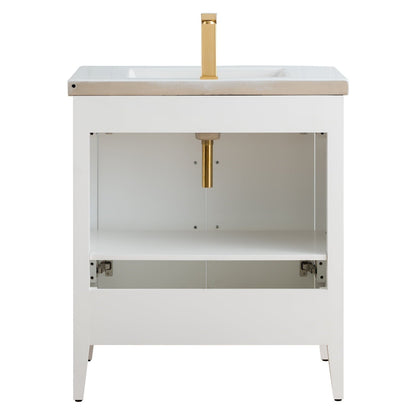 Mobiletto per lavabo da bagno Vanity Art 20 o 24 o 30 con piano in ceramica