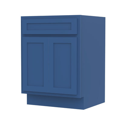 Mobiletto per lavabo da bagno Vanity Art in legno massello da 24 pollici con lavabo singolo