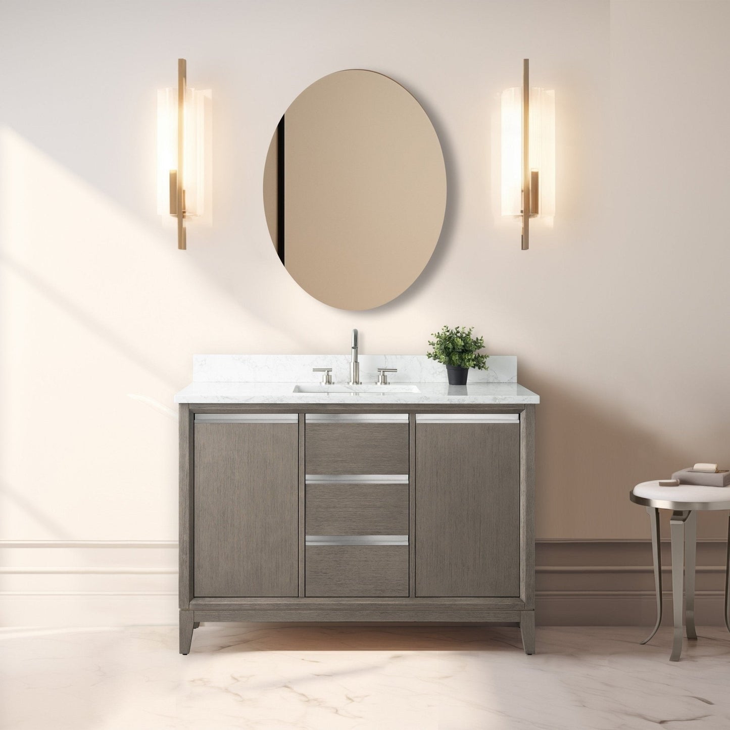 Mobile bagno Vanity Art con lavabo in ceramica e piano in marmo ingegnerizzato