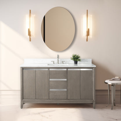Mobile bagno Vanity Art con lavabo in ceramica e piano in marmo ingegnerizzato