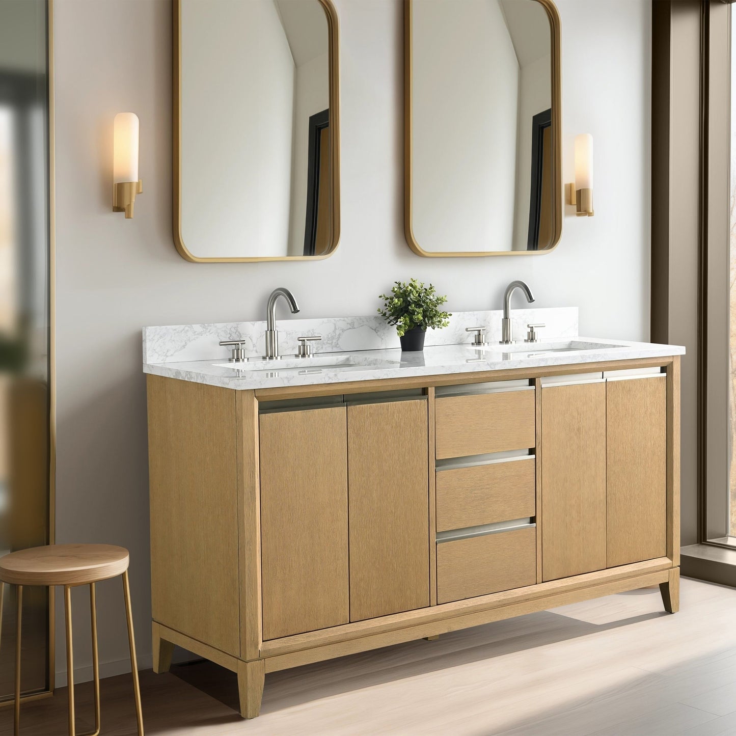 Mobile bagno Vanity Art con lavabo in ceramica e piano in marmo ingegnerizzato