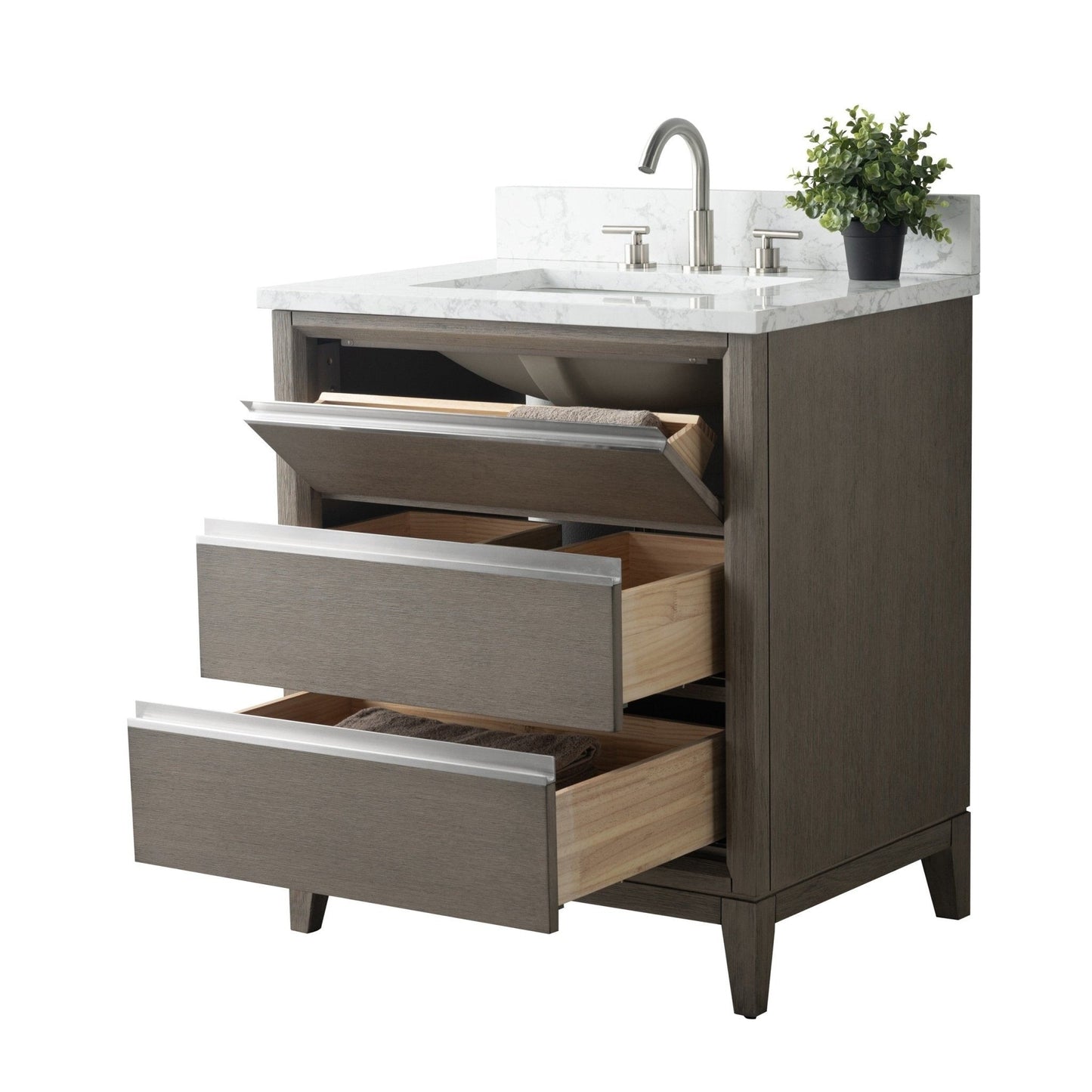 Mobile bagno Vanity Art con lavabo in ceramica e piano in marmo ingegnerizzato