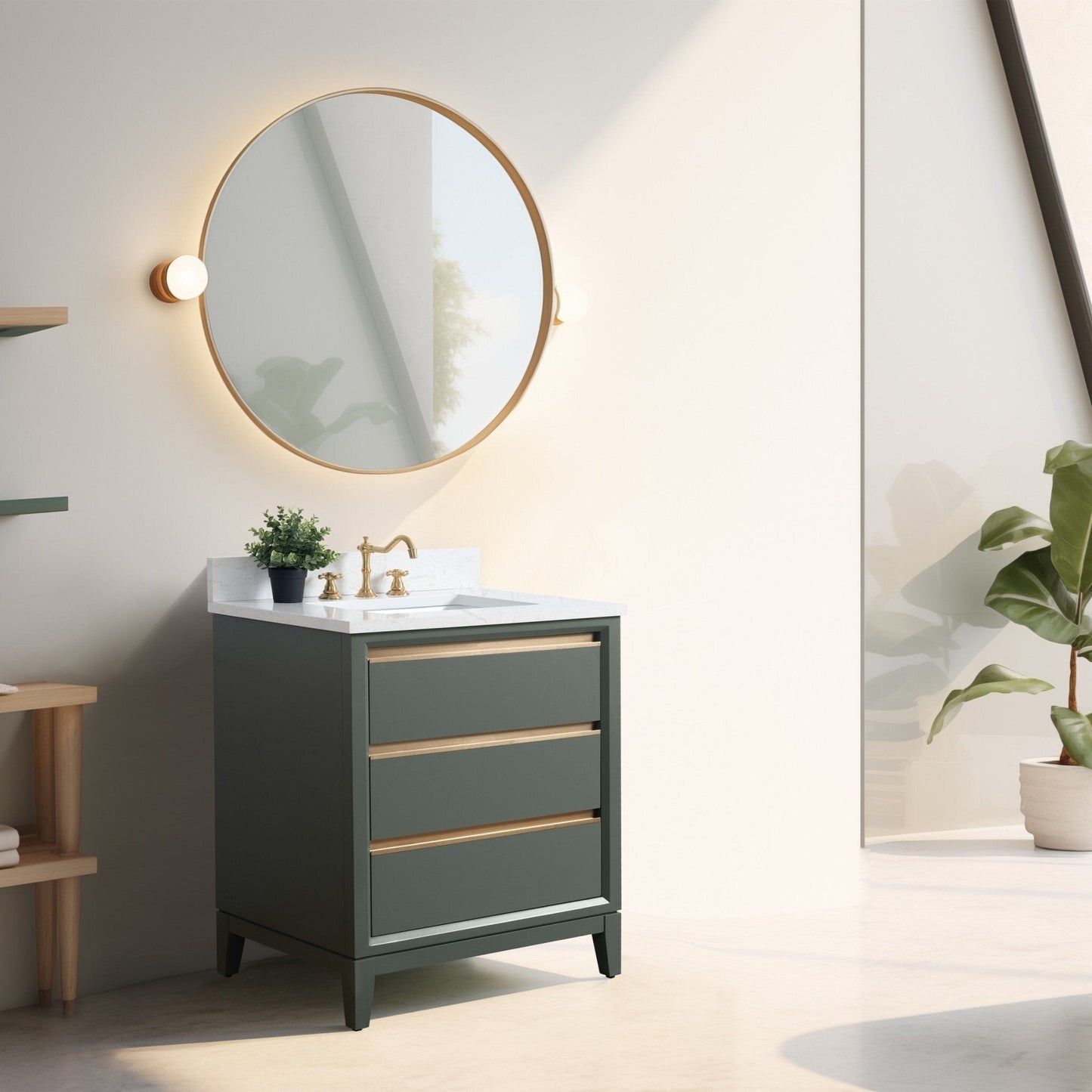 Mobile bagno Vanity Art con lavabo in ceramica e piano in marmo ingegnerizzato