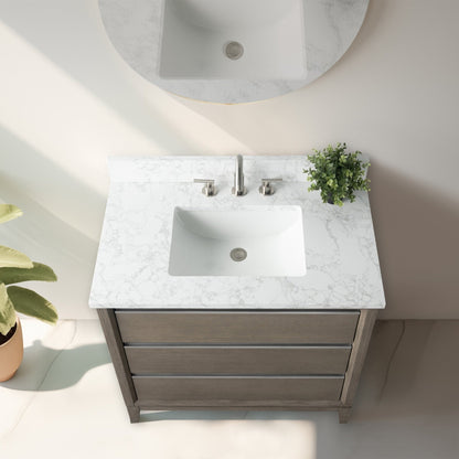 Mobile bagno Vanity Art con lavabo in ceramica e piano in marmo ingegnerizzato