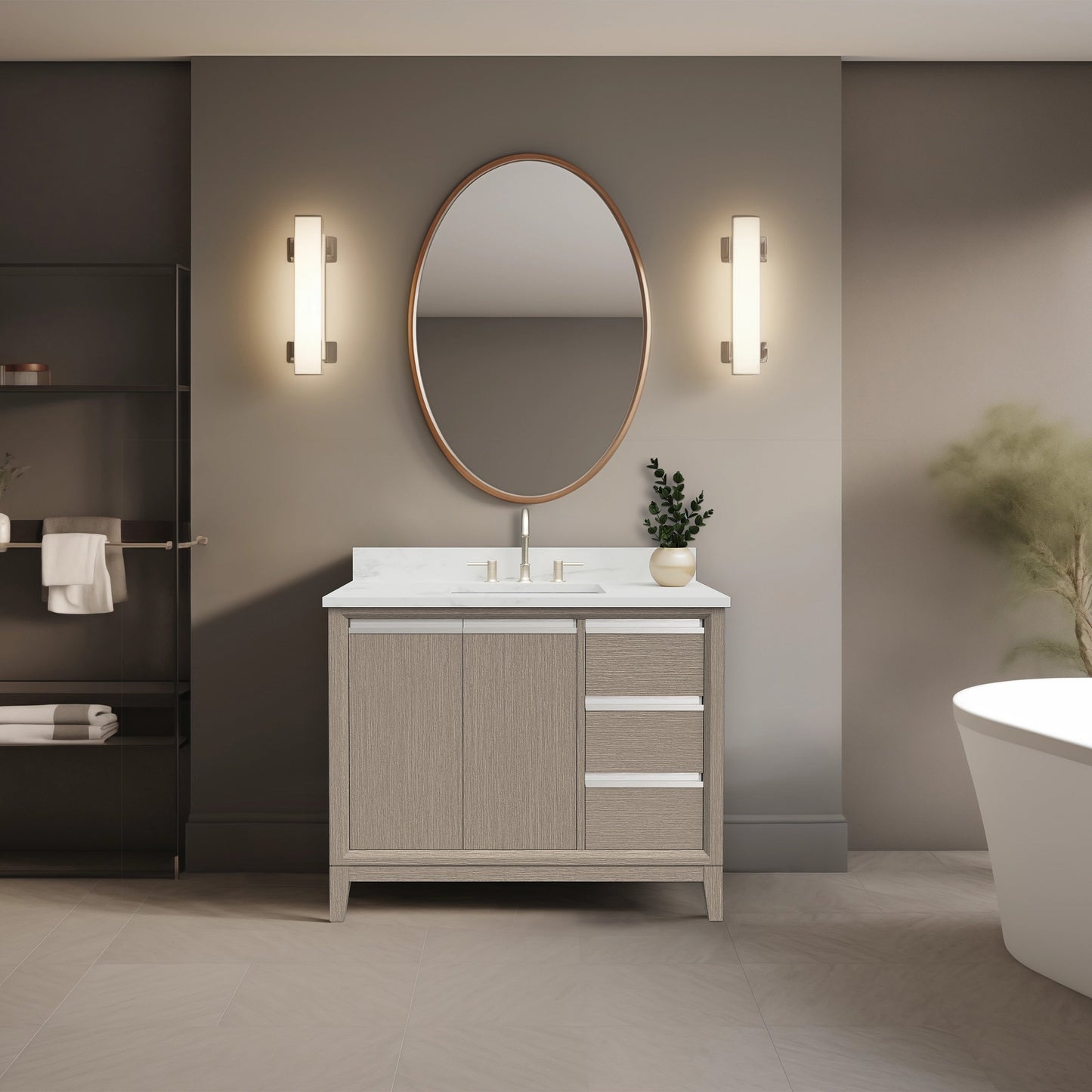 Mobile bagno Vanity Art con lavabo in ceramica e piano in marmo ingegnerizzato