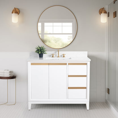 Mobile bagno Vanity Art con lavabo in ceramica e piano in marmo ingegnerizzato