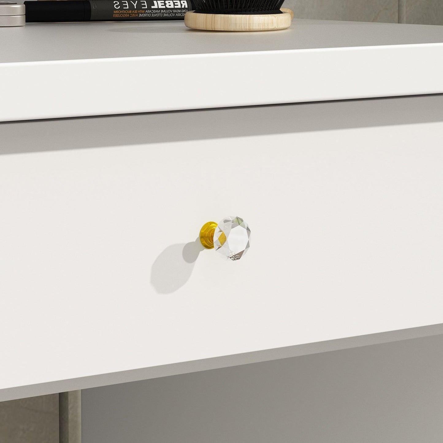 Set da toeletta con specchio e lampada, tavolo da trucco per la casa con sgabello