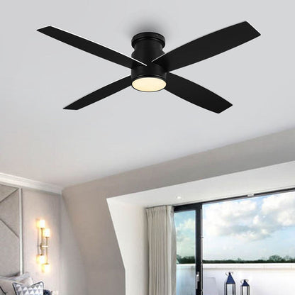 Ventilatore da soffitto a filo WINGBO da 44/52 pollici con luci e telecomando, 4 pale reversibili