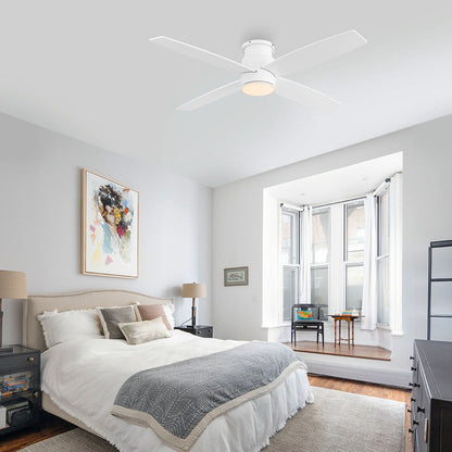 Ventilatore da soffitto a filo WINGBO da 44/52 pollici con luci e telecomando, 4 pale reversibili