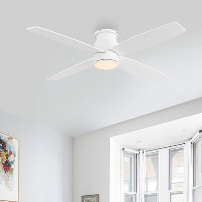 Ventilatore da soffitto a filo WINGBO da 44/52 pollici con luci e telecomando, 4 pale reversibili