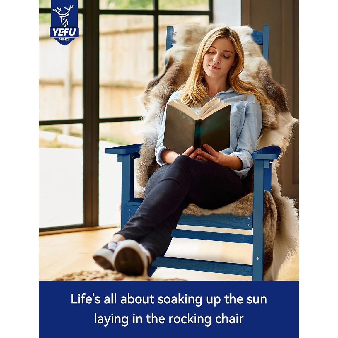 Sedia a dondolo da esterno WINSOON adatta a tutte le stagioni, set da 2