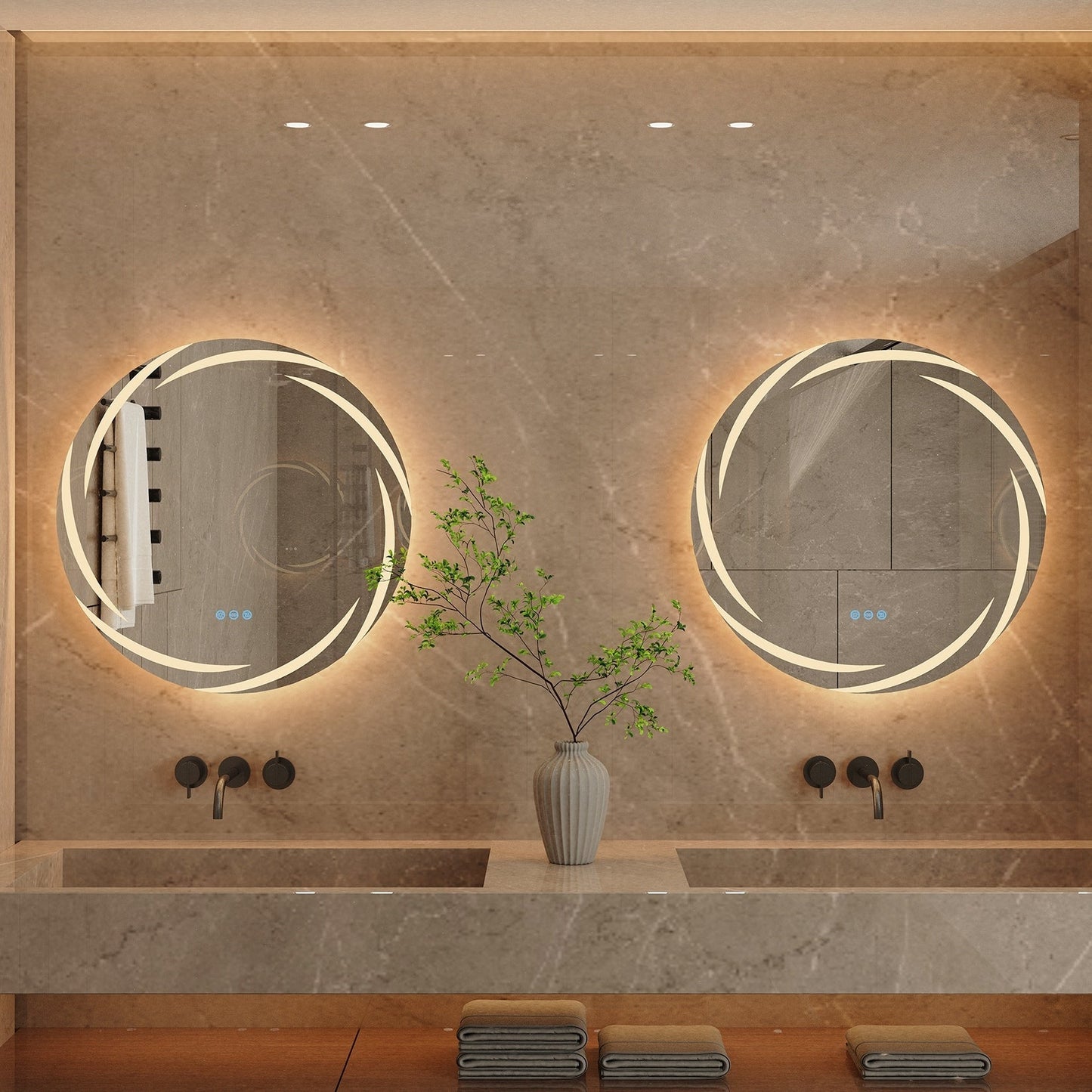 Specchio da bagno con luce LED touch impermeabile e antiappannamento, dimmerabile