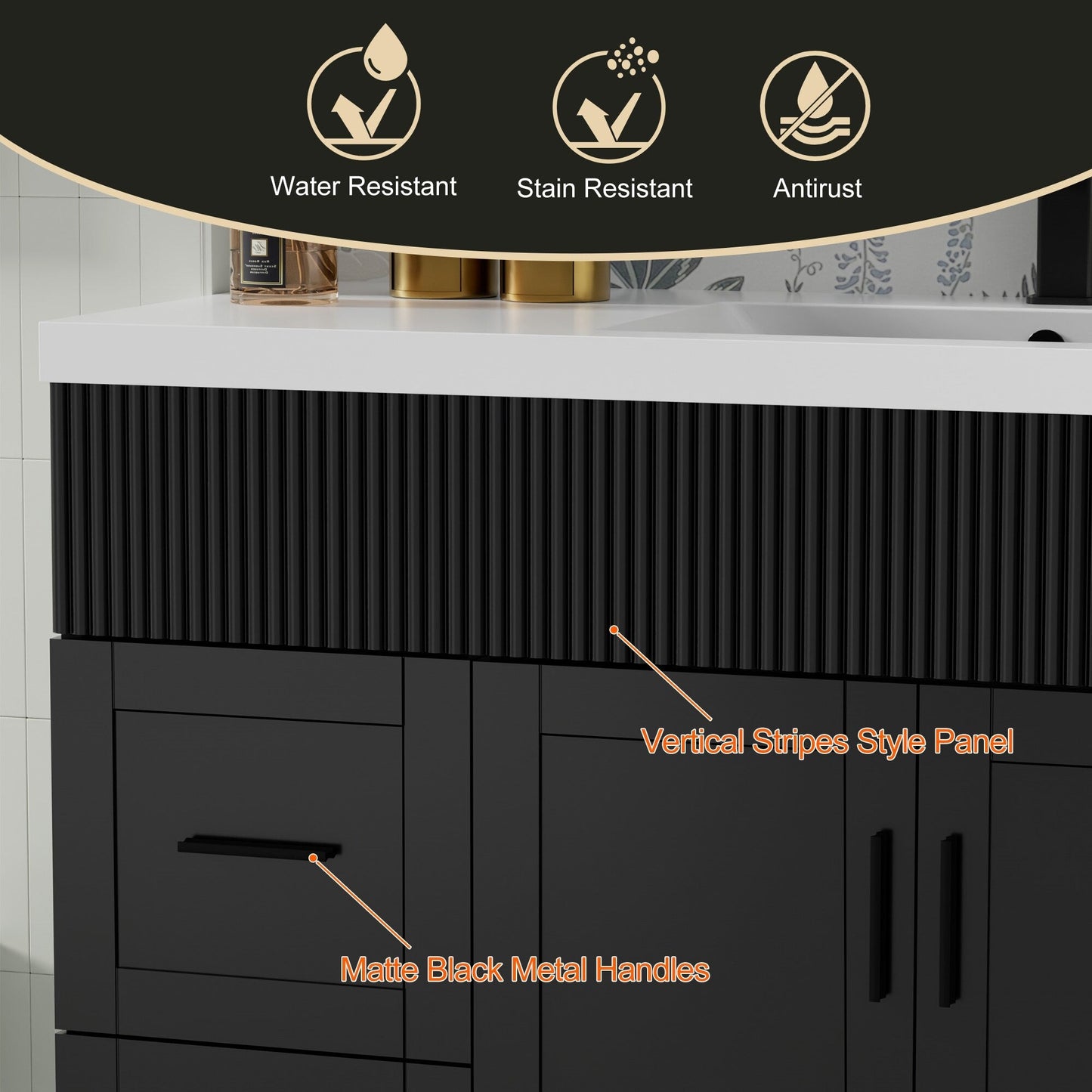 Mobile bagno Wavy Line 30/36/48 con lavabo e rubinetto