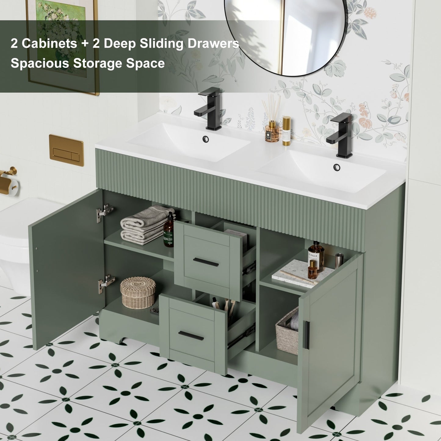 Mobile bagno Wavy Line 30/36/48 con lavabo e rubinetto