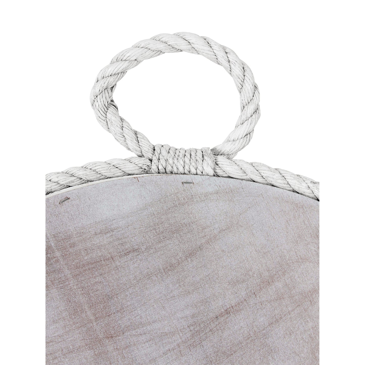 Specchio da parete rotondo in corda di Manila bianca di East at Main