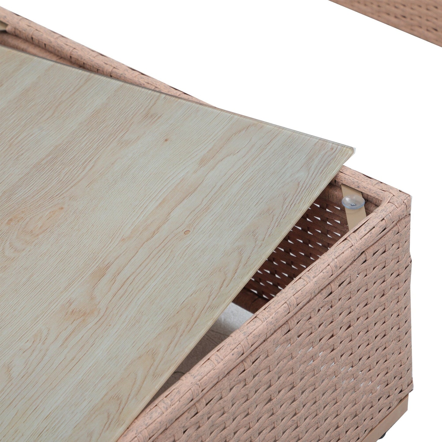 Set di divani componibili imbottiti da esterno in vimini/acciaio da 7 pezzi