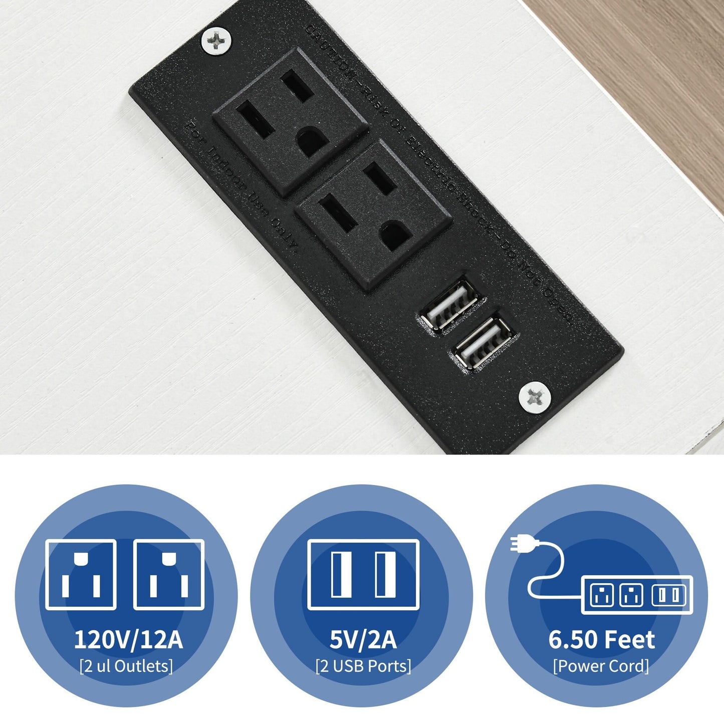 Mobiletto portadocumenti in legno con stazione di ricarica Mobiletto portadocumenti laterale mobile con serratura Adatto a documenti in formato A4 Letter Legal